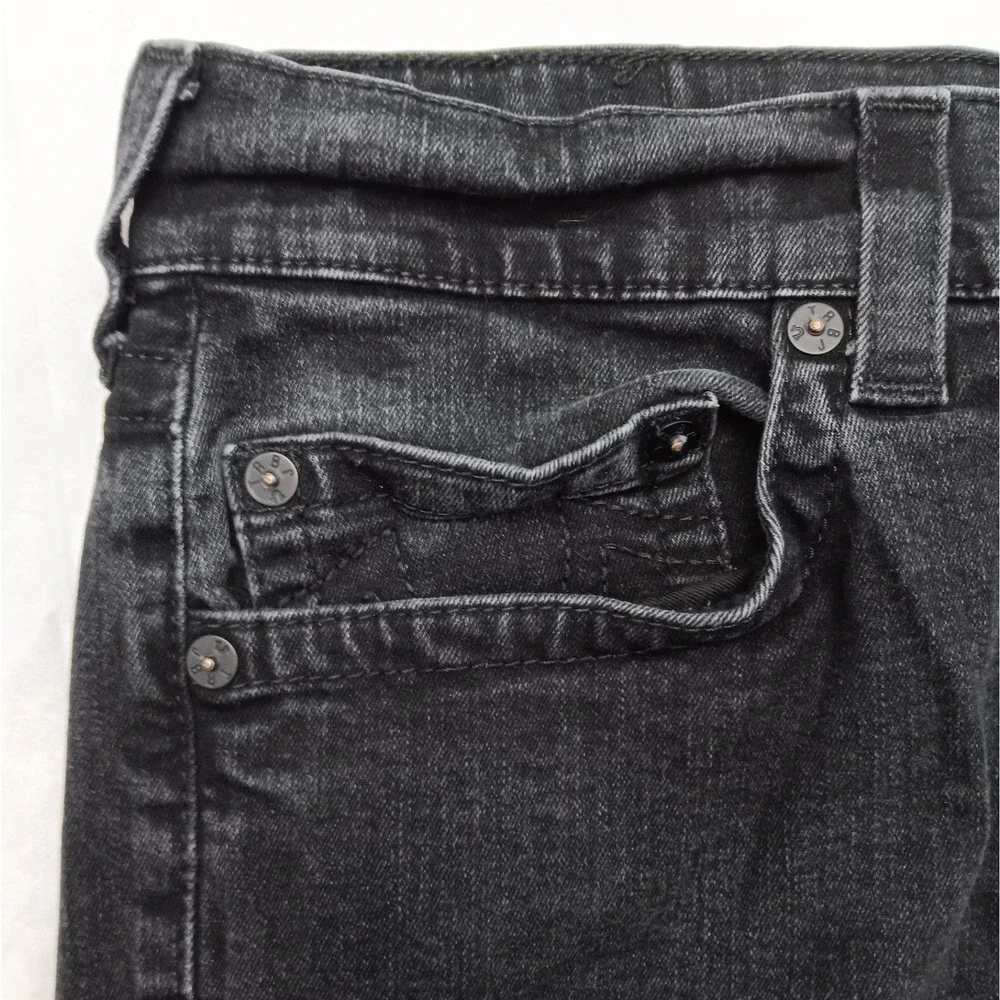 Men‎ Short 27 Inseam True Religion Black Jeans 36 Slim No Flap Hemmed 102158